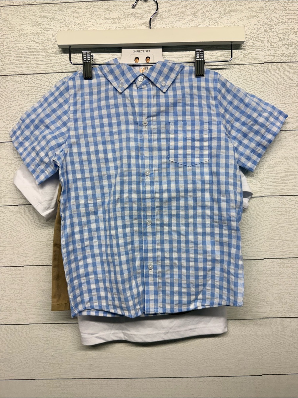 Janie and Jack 3 piece set tee, polo shirt and shorts boys size 6 NWT
